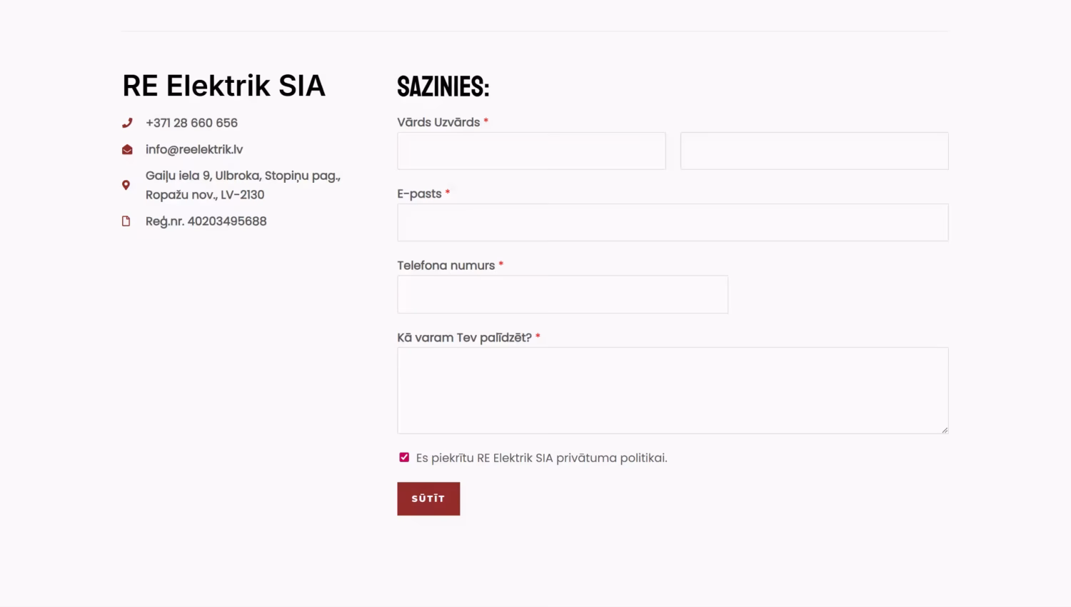 Kontaktforma RE Elektrik